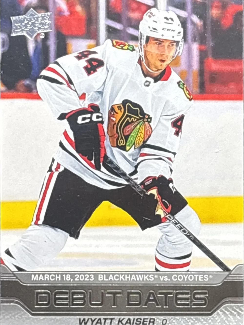 Chicago Blackhawks Debut Dates Wyatt Kaiser Trading Card